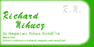 richard mihucz business card